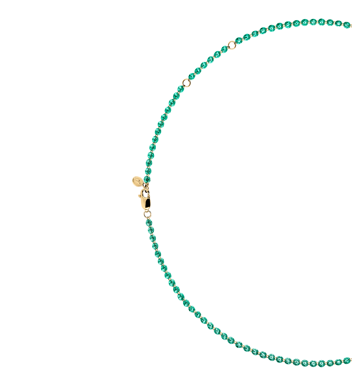 Dorsey - 14K FLOATING ETERNITY NECKLACE IN 3.5MM LAB EMERALD, 14K YELLOW GOLD