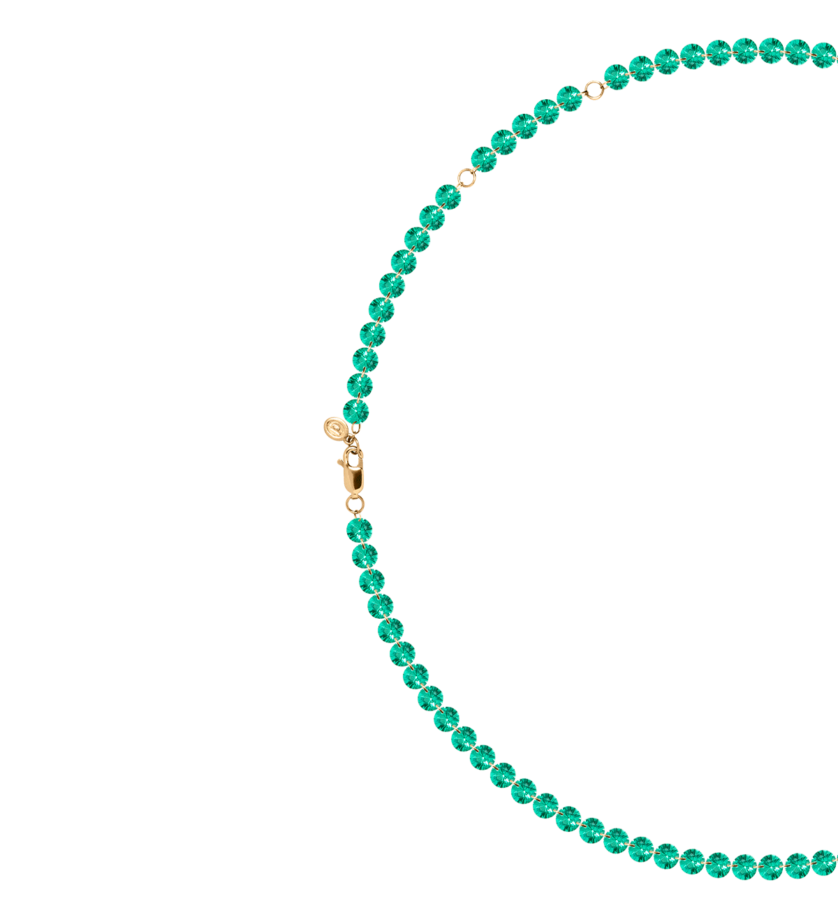 Dorsey - 14K FLOATING ETERNITY NECKLACE IN 5MM LAB EMERALD, 14K YELLOW GOLD