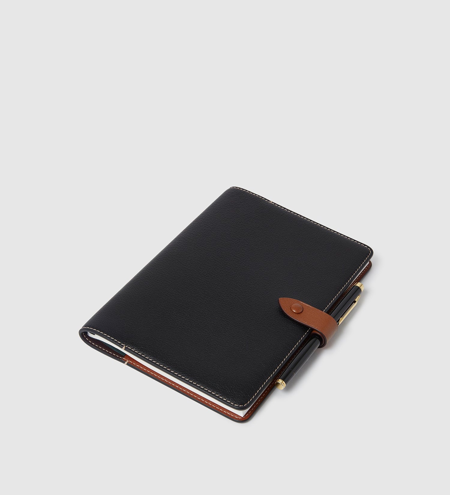 Metier - Limited Edition: A5 Notebook Cover Buffalo Black with Cognac