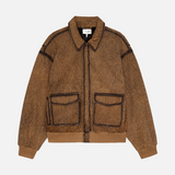 FRAME - The Distressed Leather Jacket -- Dark Camel