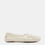 Le Monde Beryl - Driver Moccasin / Ecru Leather Embroidered