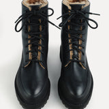 Le Monde Beryl - Dolomite Boot / Black Leather Shearling