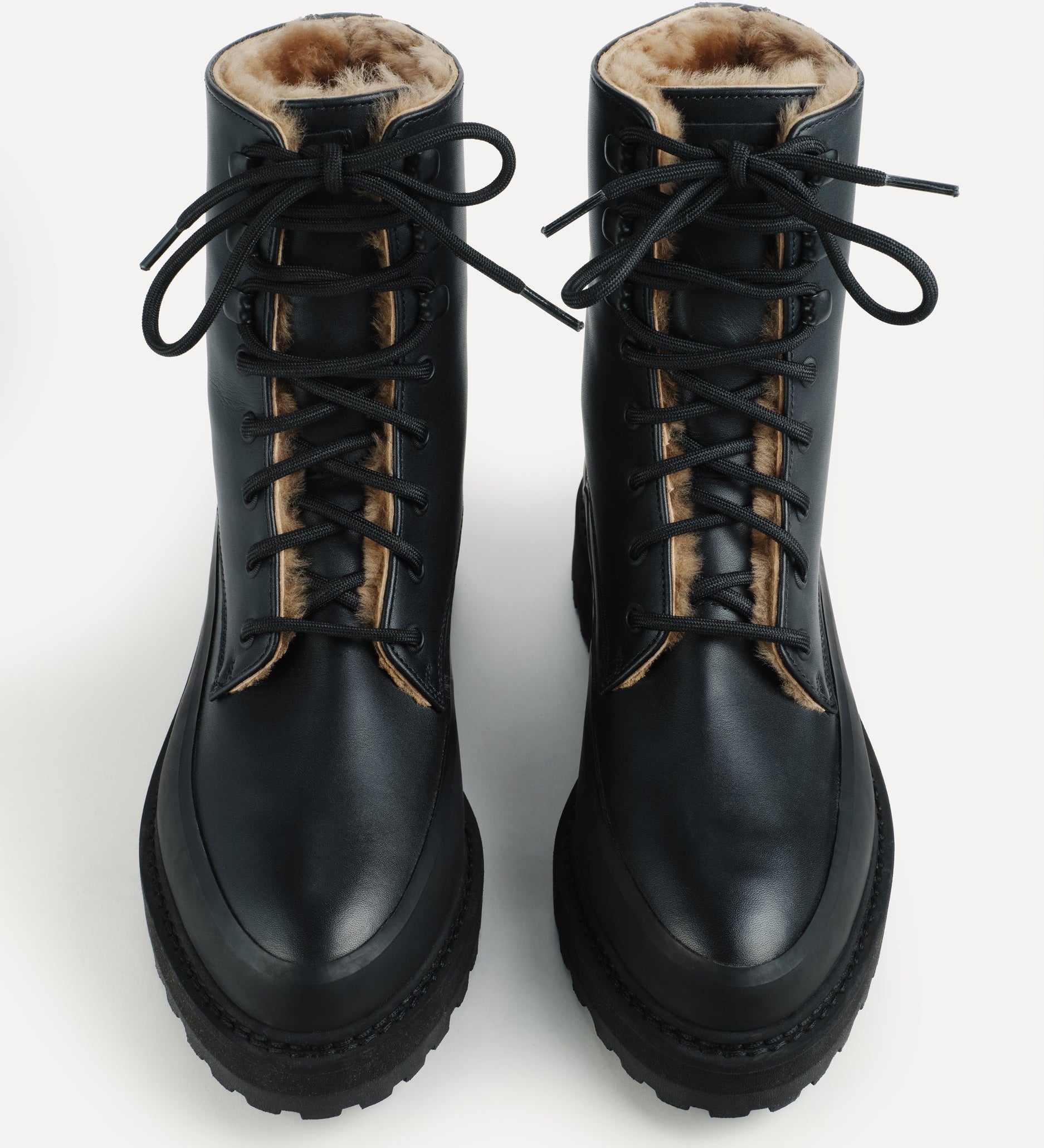 Le Monde Beryl - Dolomite Boot / Black Leather Shearling
