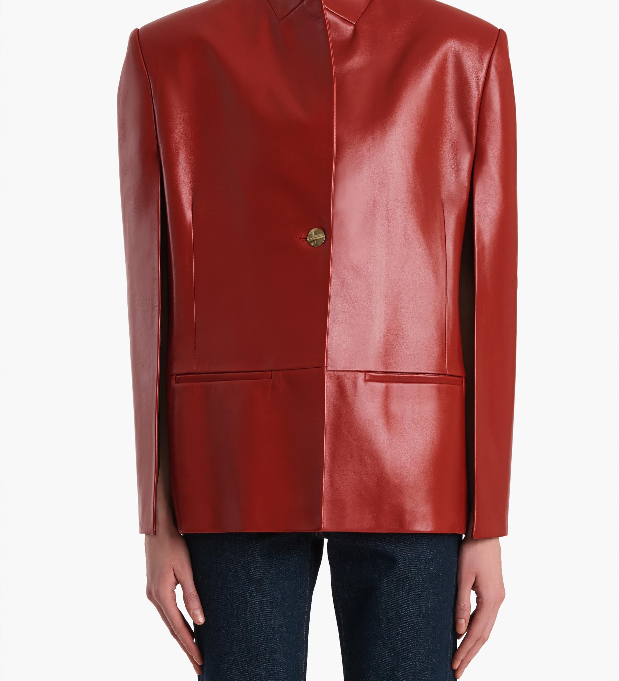 Khaite - Dolso Jacket in Deep Red Leather