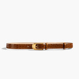 Khaite - Dome Belt in Dark Honey Alligator with Gold