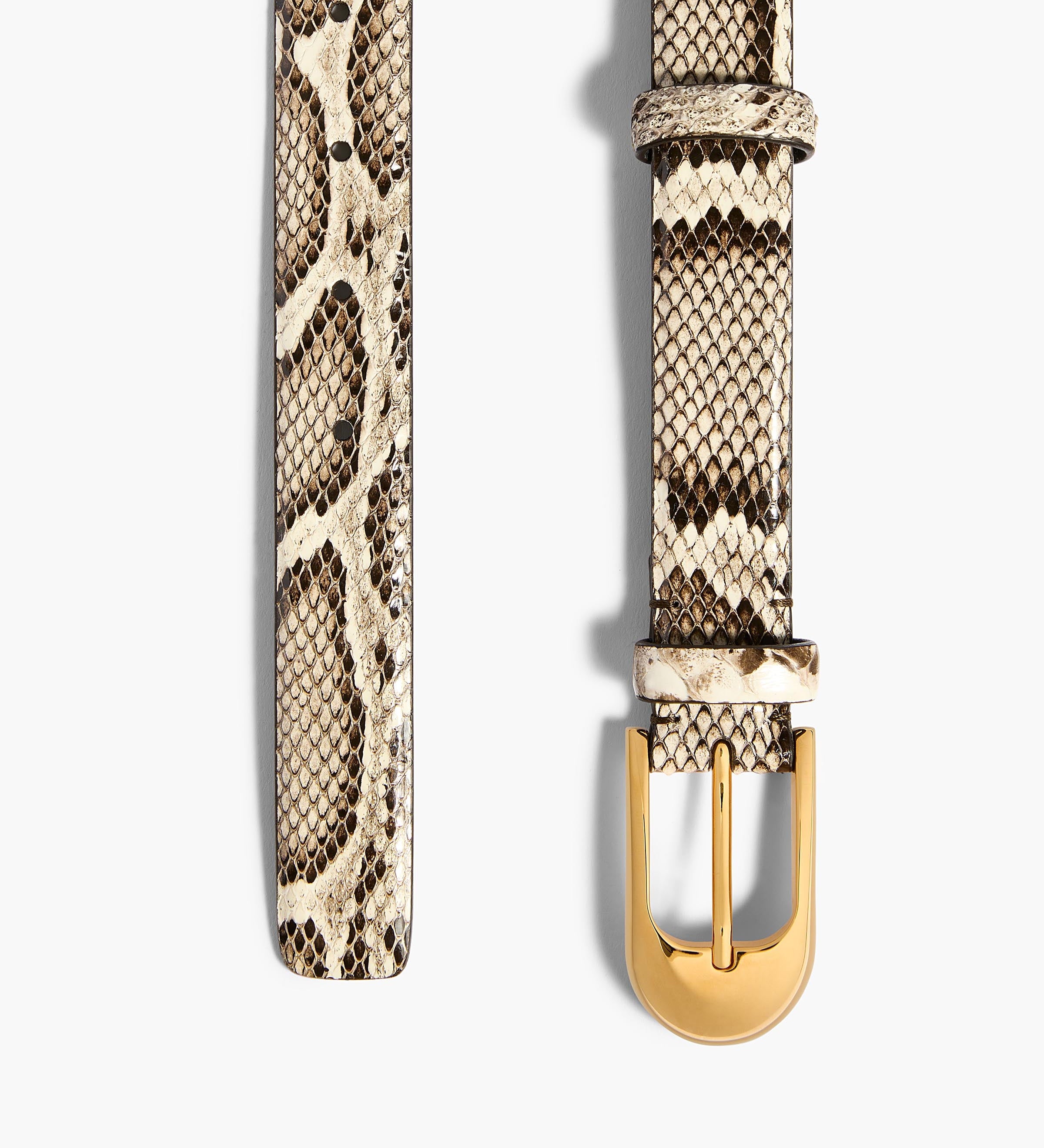 Khaite - Dome Belt in Natural Python with Gold