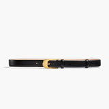 Khaite - Dome Belt in Black Leather with Gold