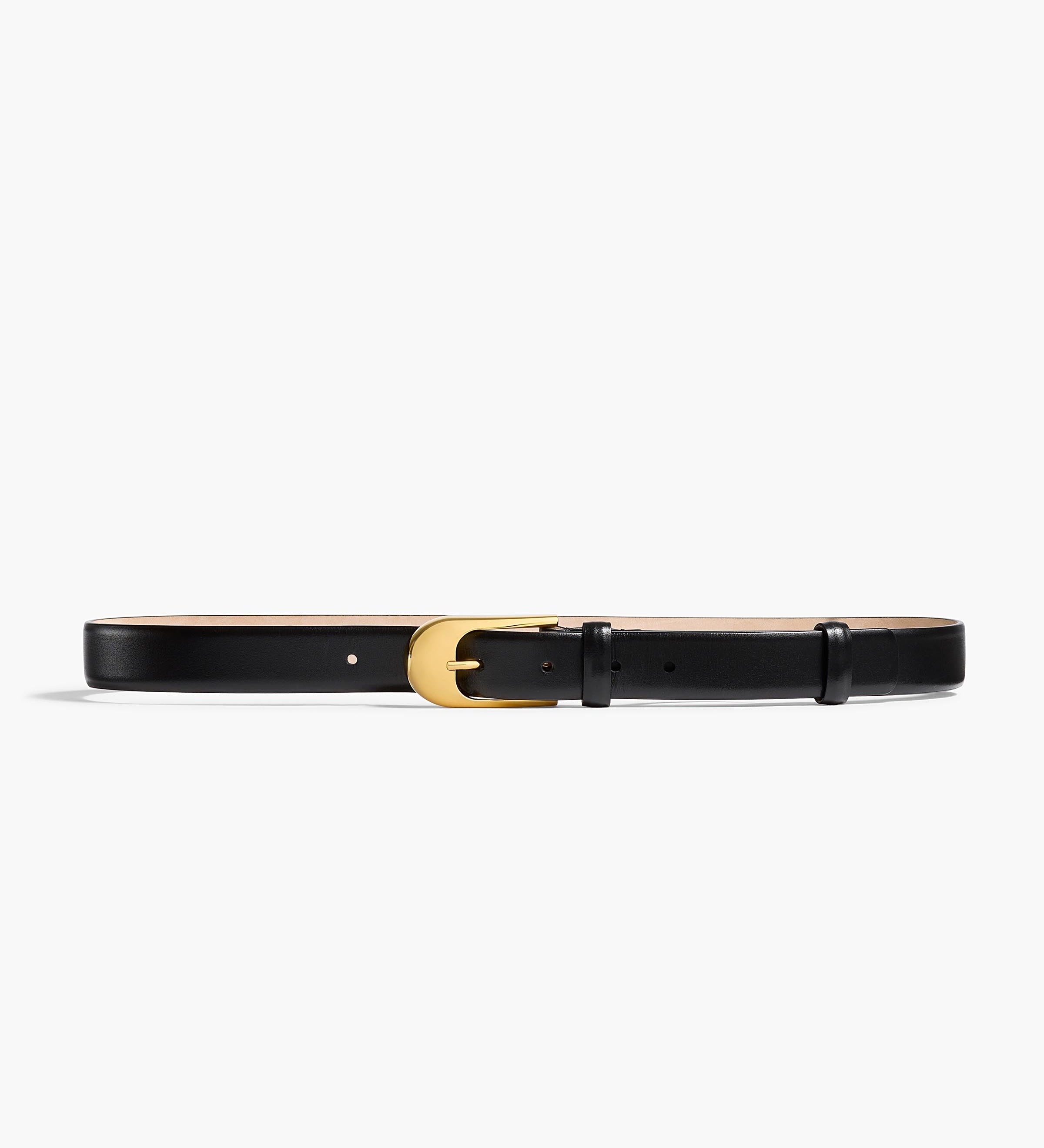 Khaite - Dome Belt in Black Leather with Gold