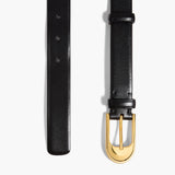 Khaite - Dome Belt in Black Leather with Gold