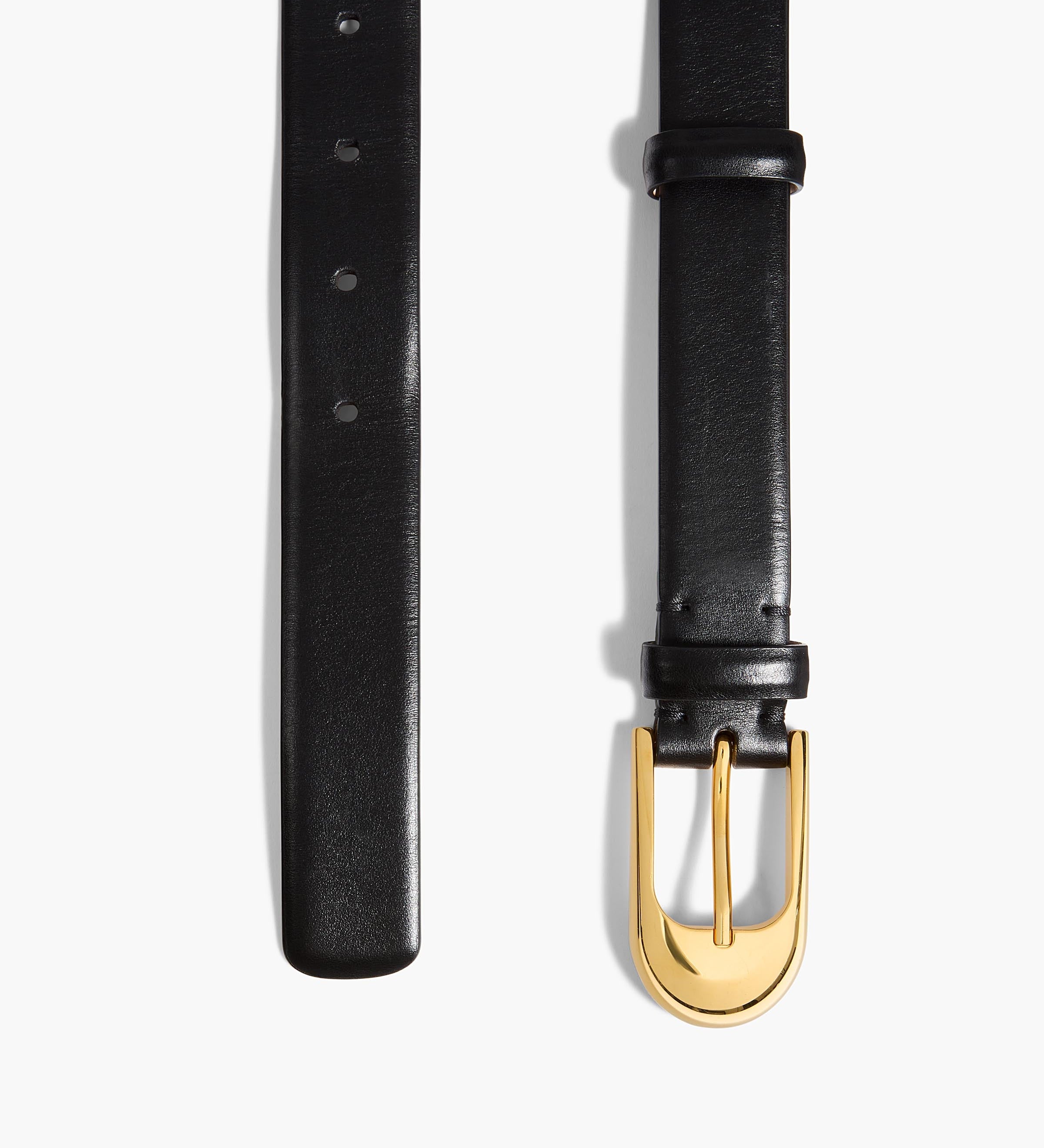 Khaite - Dome Belt in Black Leather with Gold