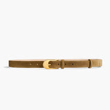 Khaite - Dome Belt in Mud Suede with Gold