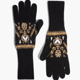 Khaite - Domini Gloves in Black and Camel Multi