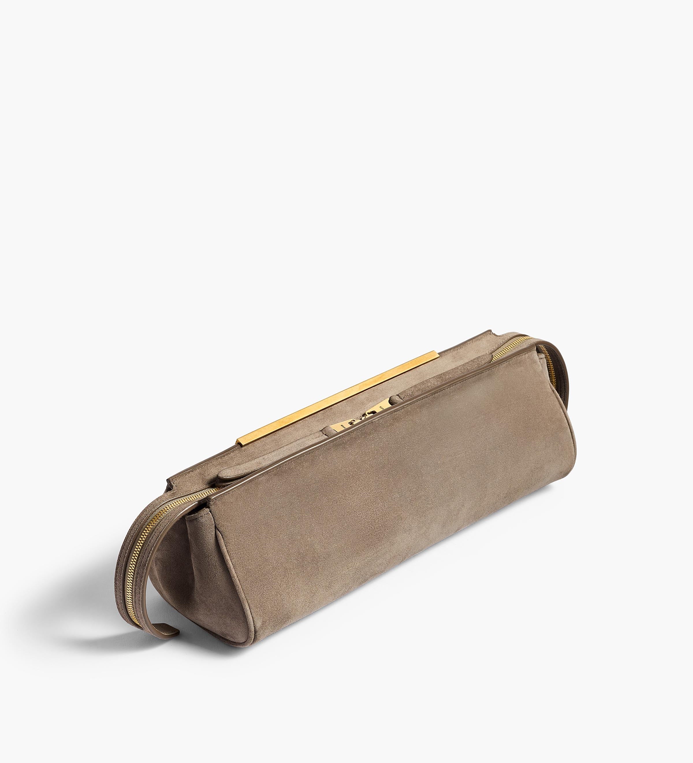 Khaite - Donna Evening Clutch in Morning Dove Suede