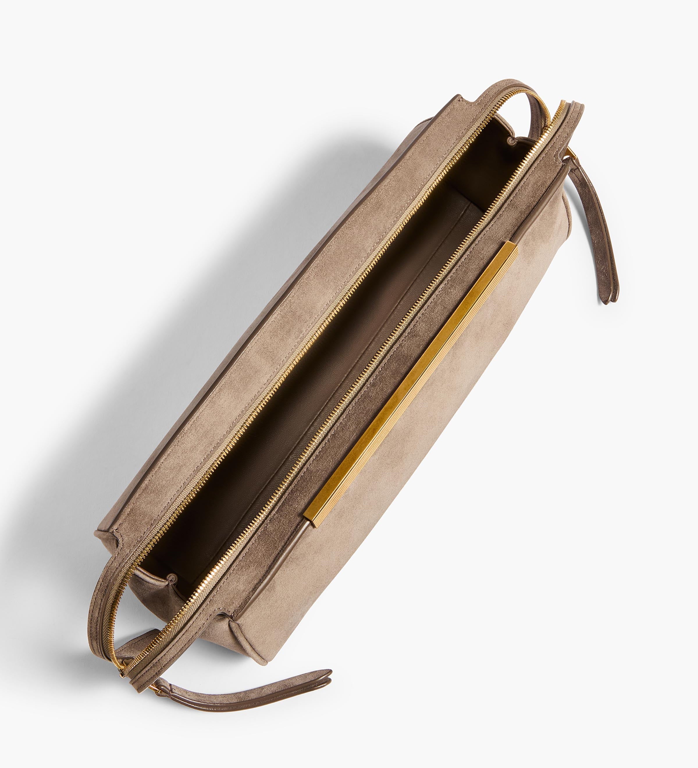 Khaite - Donna Evening Clutch in Morning Dove Suede