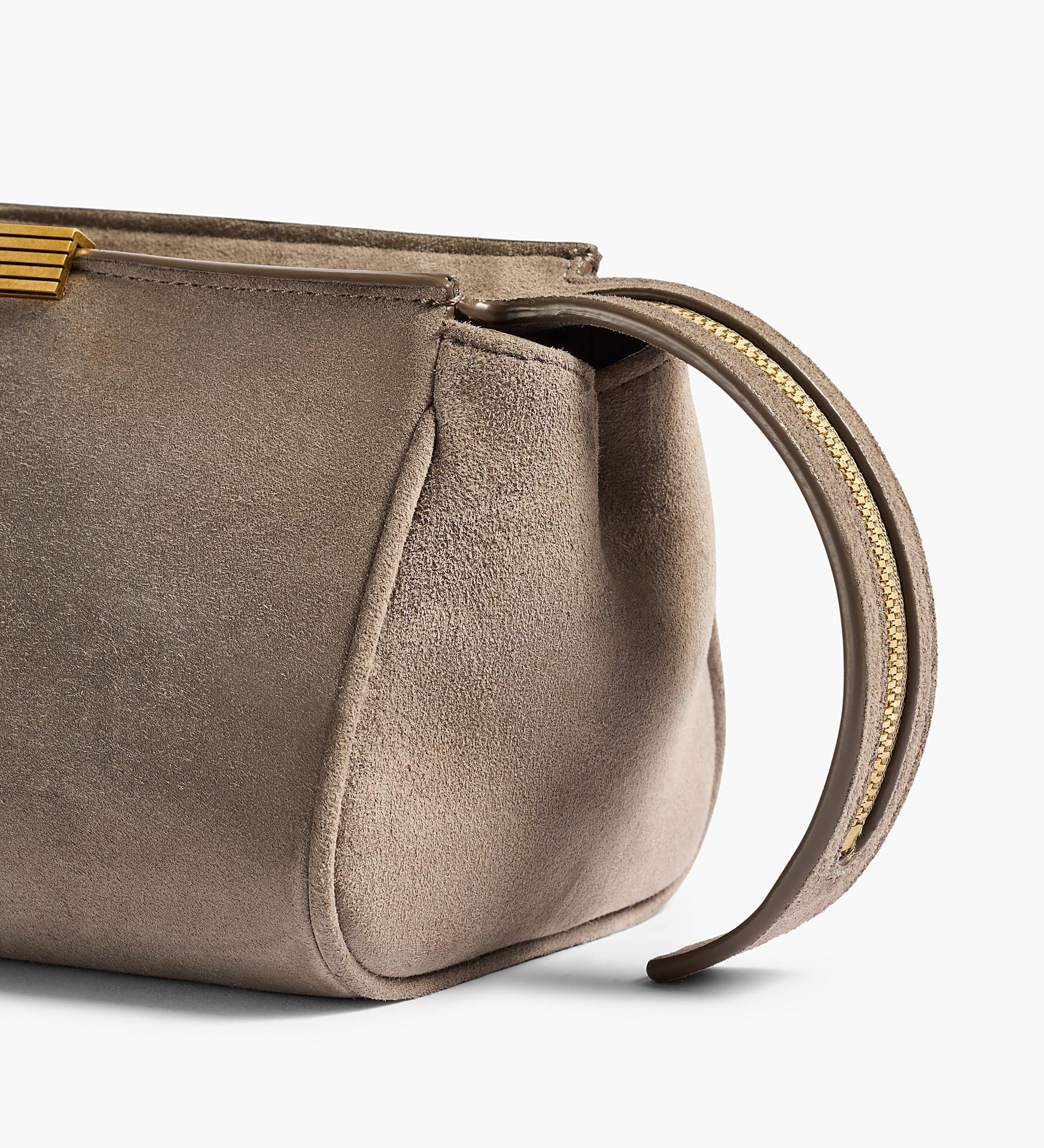 Khaite - Donna Evening Clutch in Morning Dove Suede
