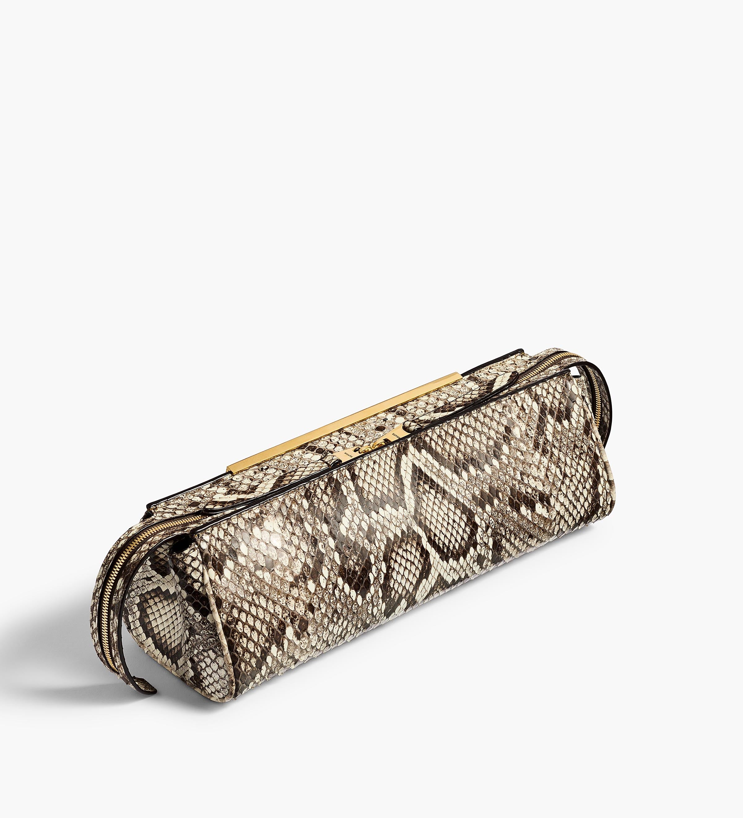 Khaite - Donna Evening Clutch in Natural Python