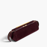 Khaite - Donna Evening Clutch in Rouge Noir Suede