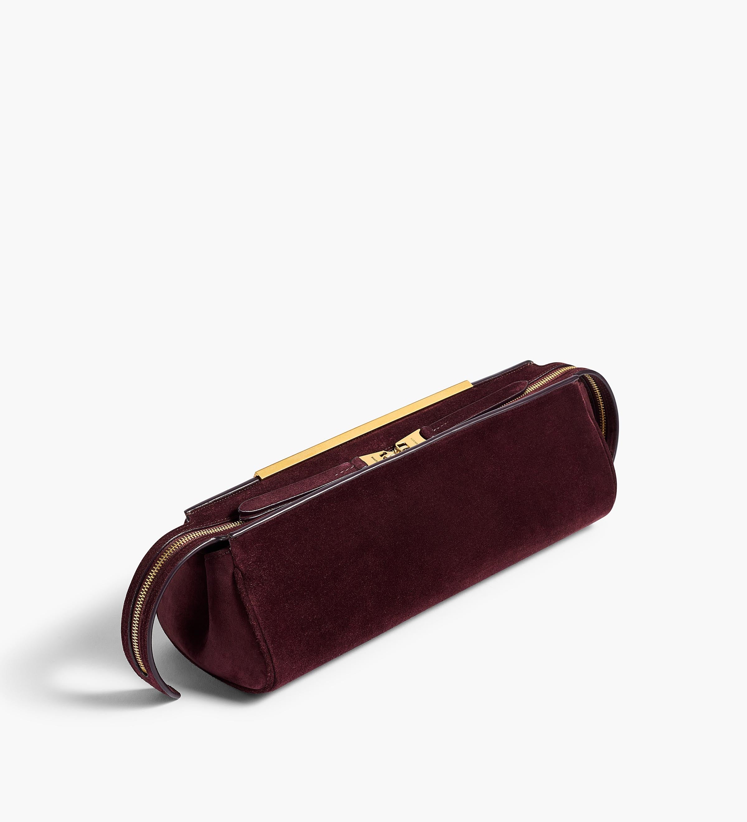 Khaite - Donna Evening Clutch in Rouge Noir Suede