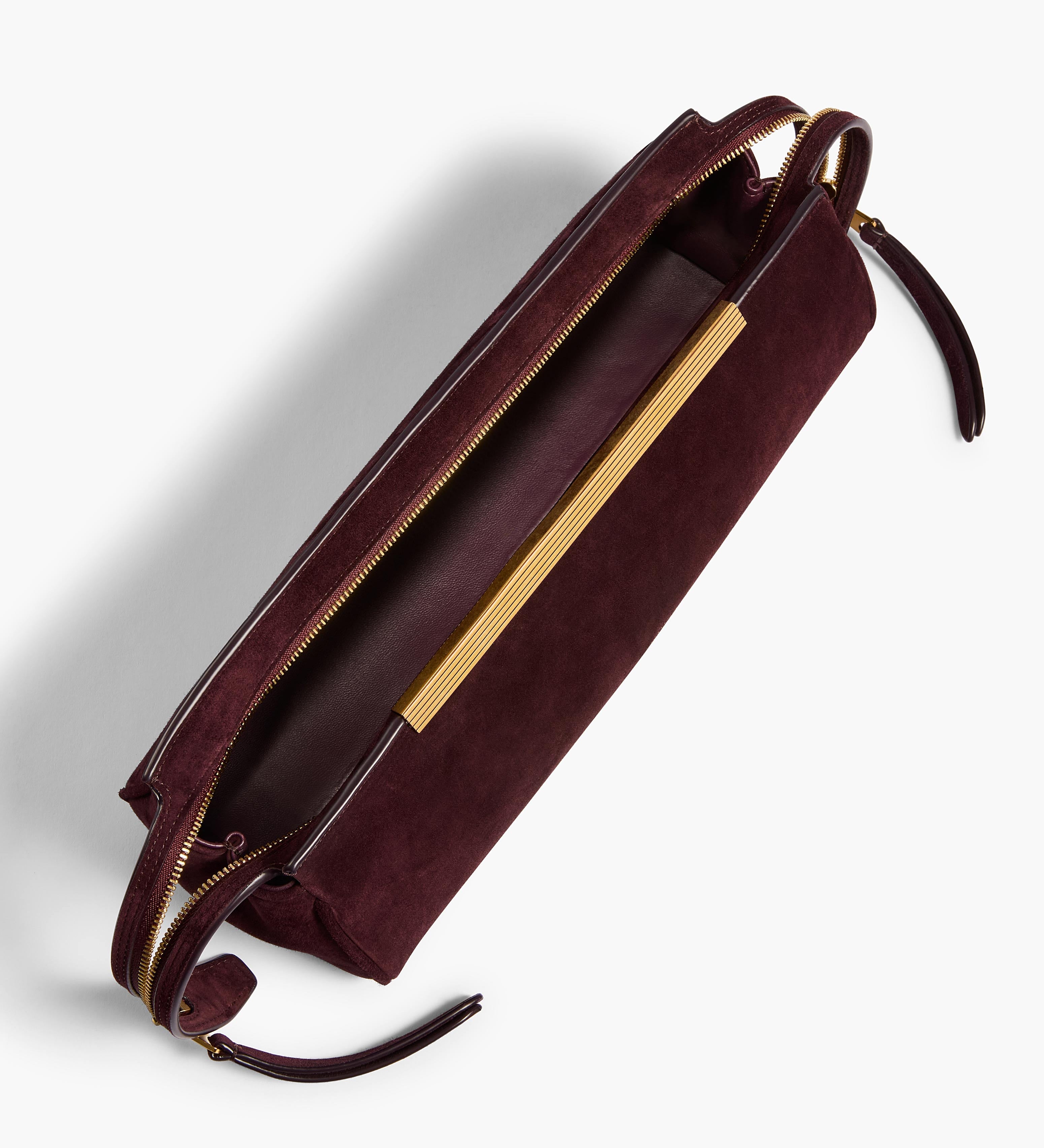 Khaite - Donna Evening Clutch in Rouge Noir Suede