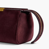 Khaite - Donna Evening Clutch in Rouge Noir Suede
