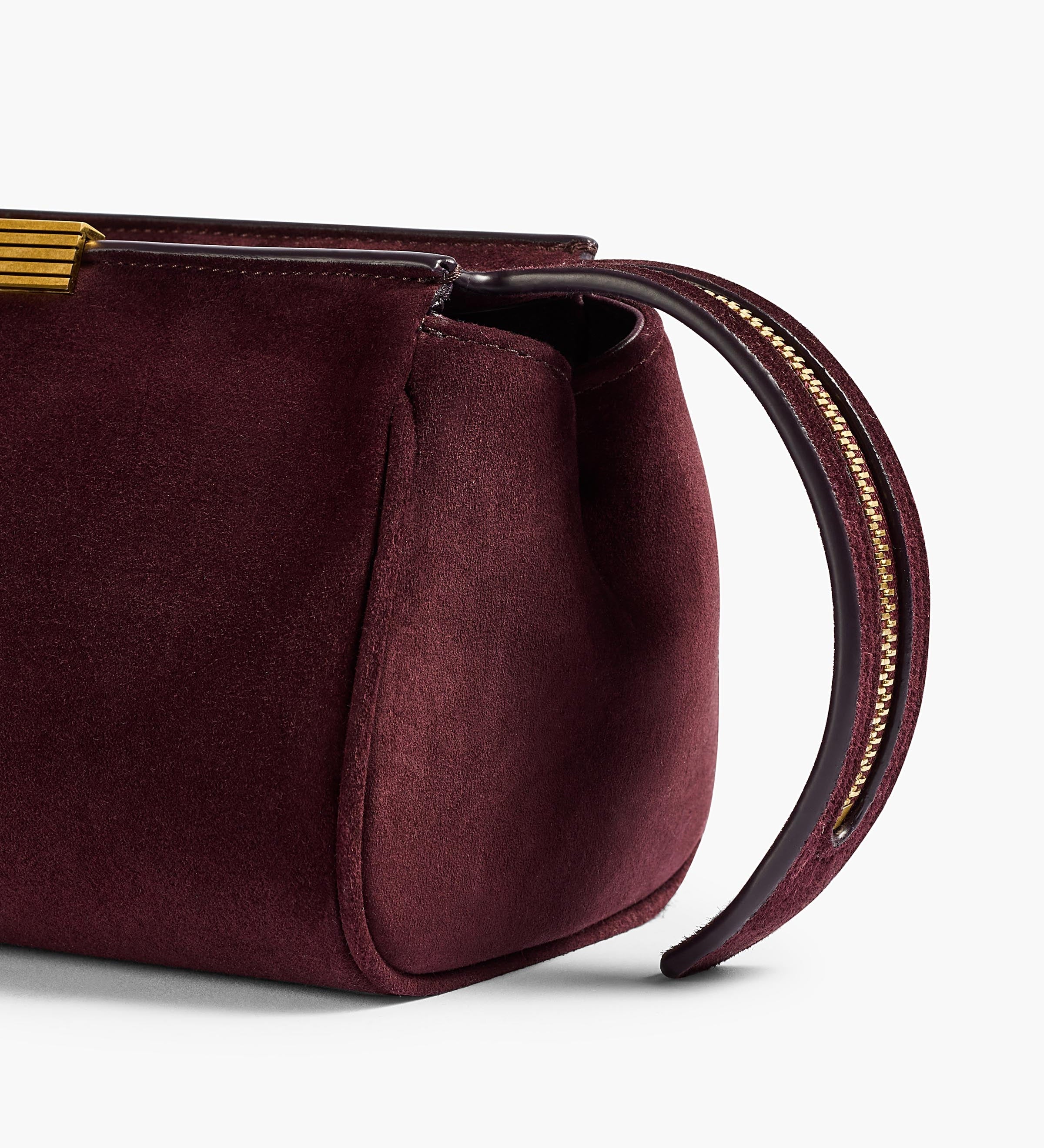 Khaite - Donna Evening Clutch in Rouge Noir Suede