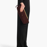 Khaite - Donna Evening Clutch in Rouge Noir Suede