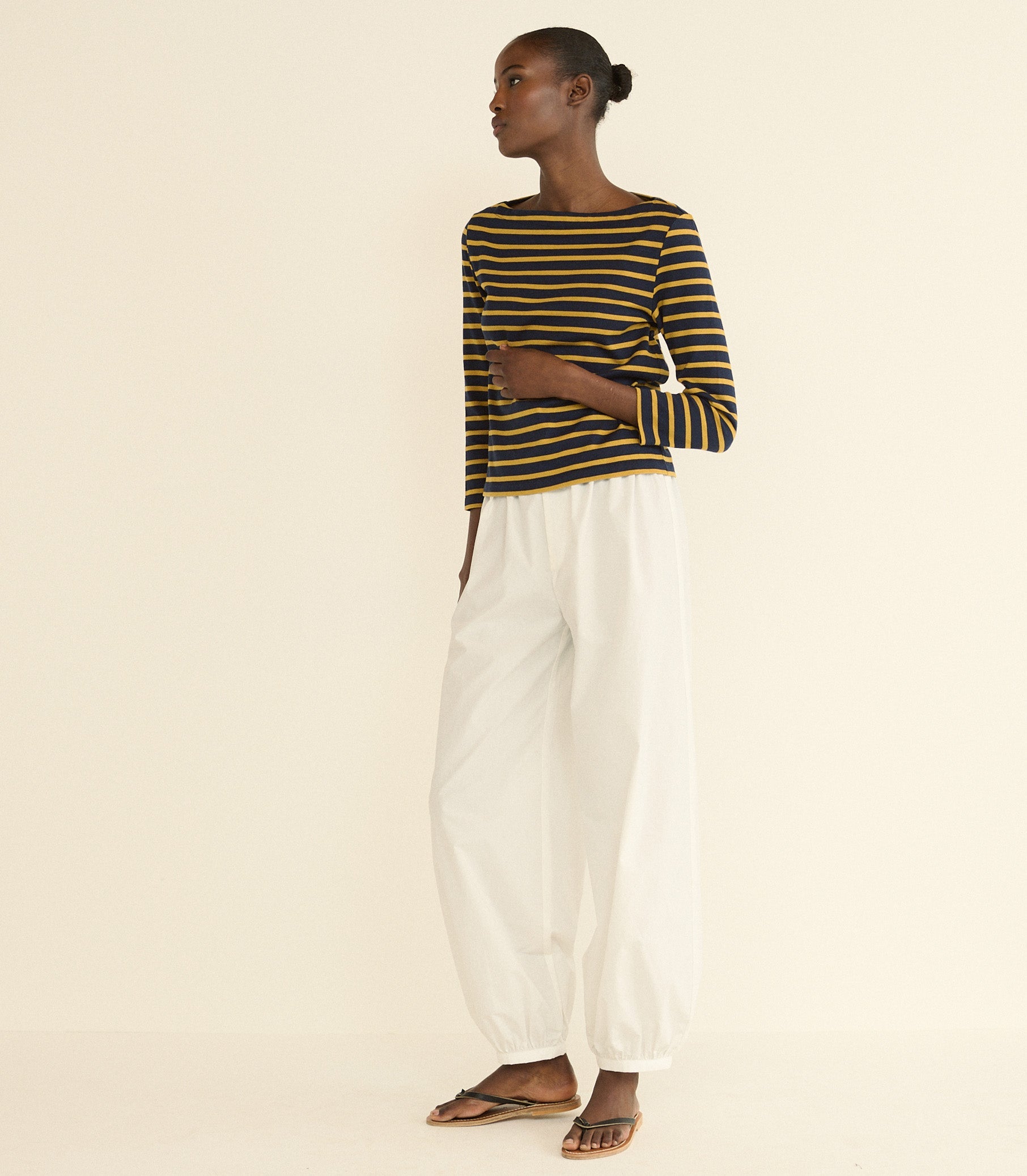 DOEN - DONNIE TEE - - NAVY BRETON STRIPE