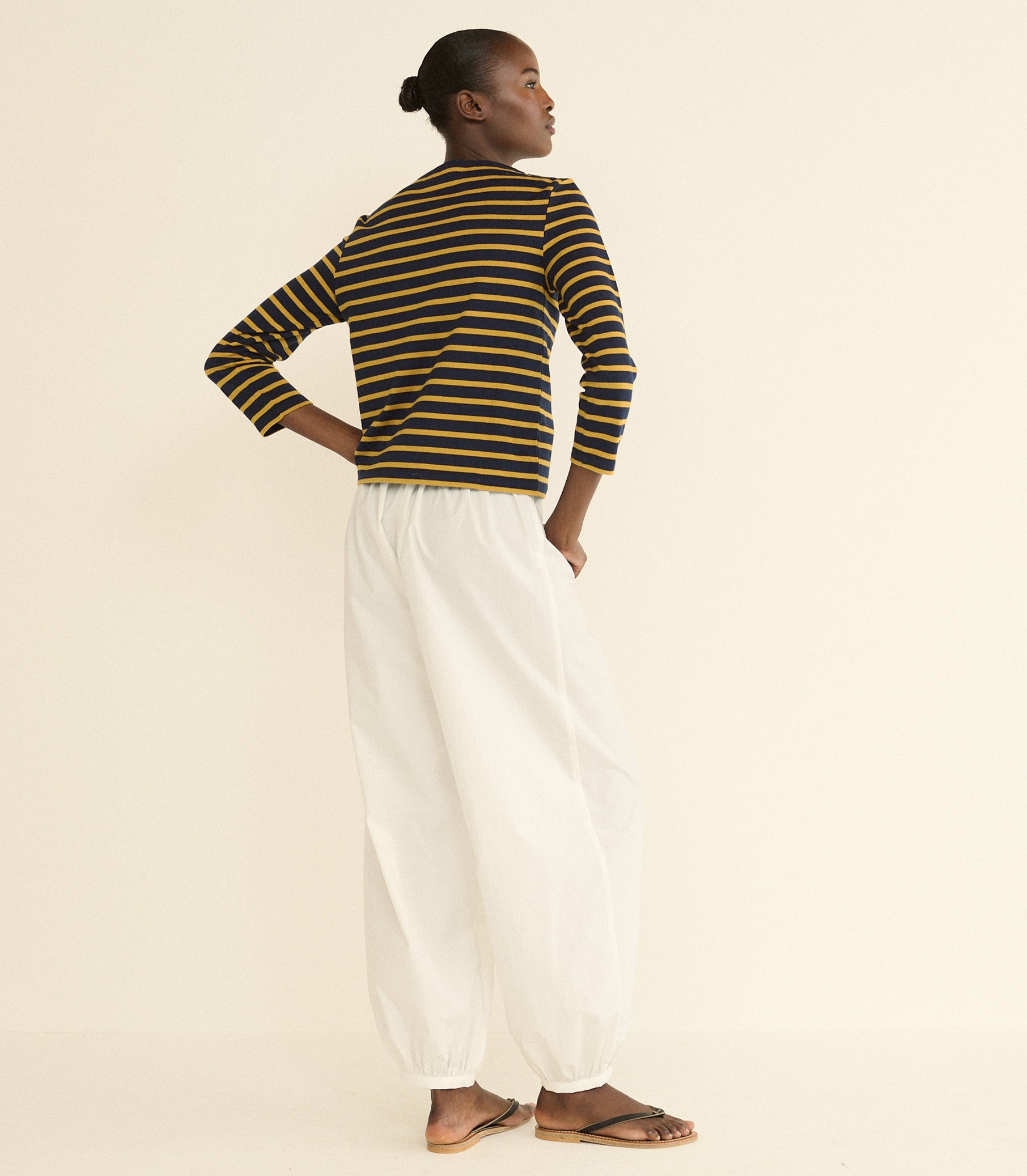 DOEN - DONNIE TEE - - NAVY BRETON STRIPE