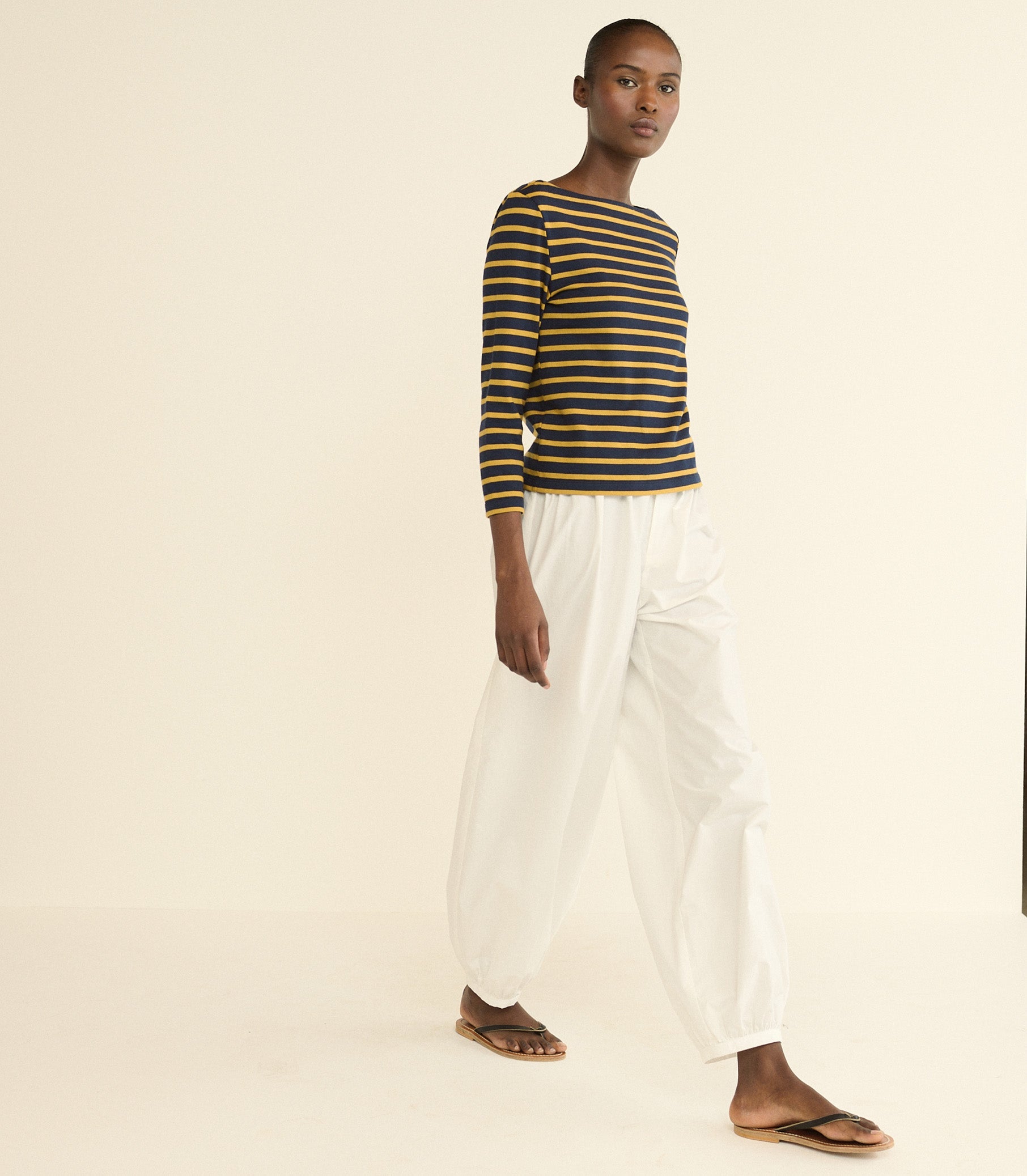 DOEN - DONNIE TEE - - NAVY BRETON STRIPE