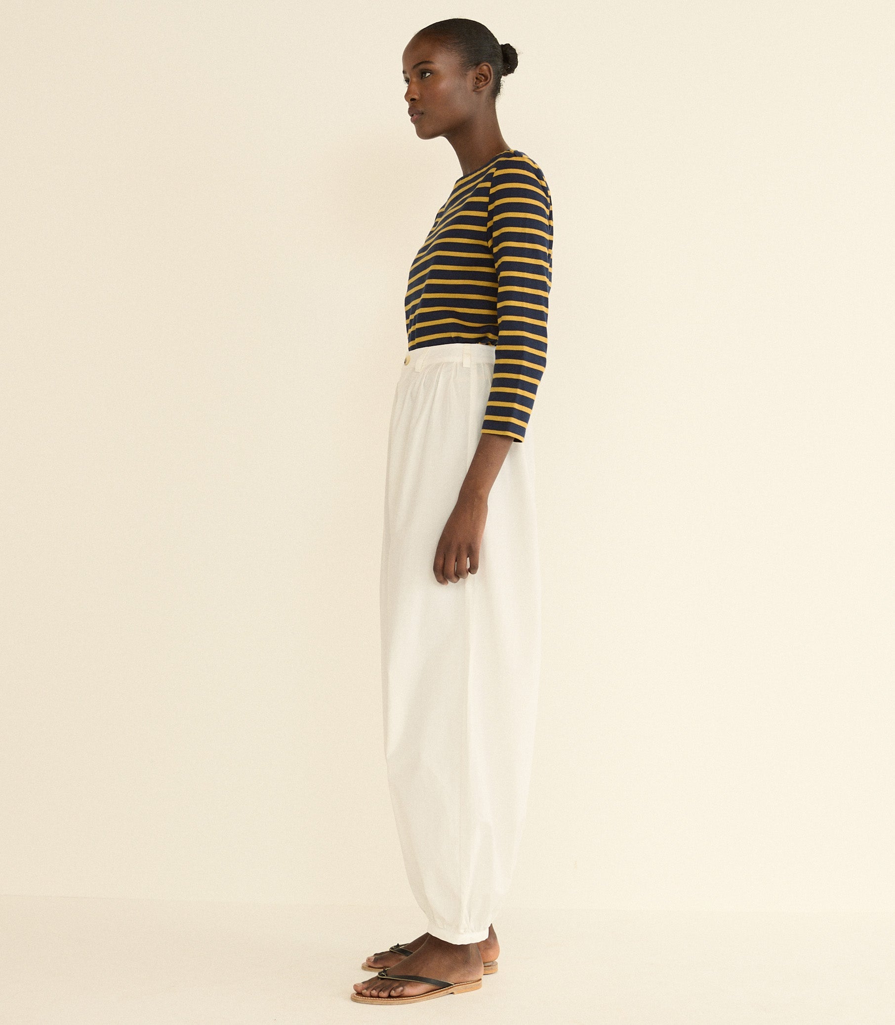 DOEN - DONNIE TEE - - NAVY BRETON STRIPE