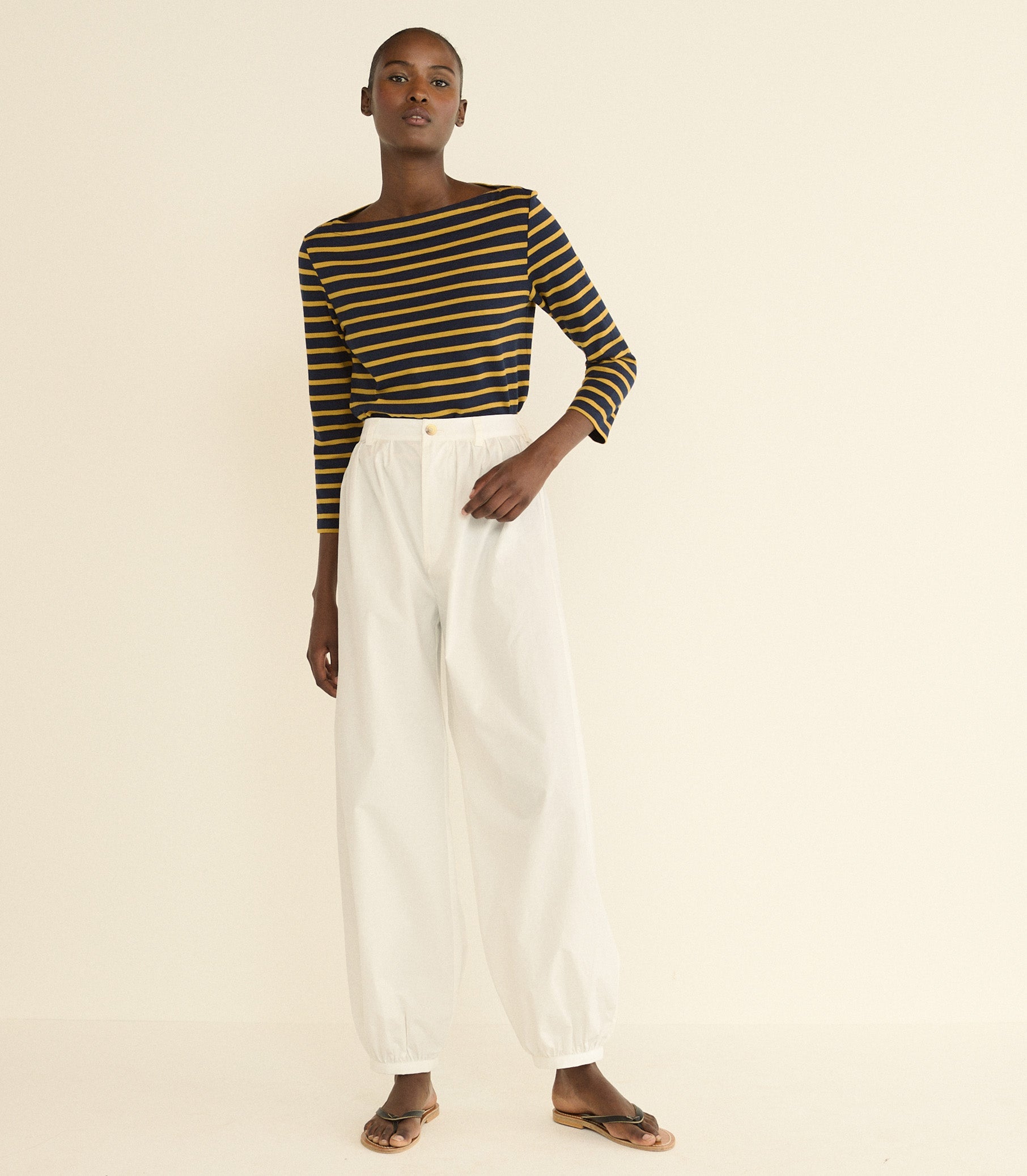 DOEN - DONNIE TEE - - NAVY BRETON STRIPE