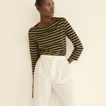 DOEN - DONNIE TEE - - NAVY BRETON STRIPE