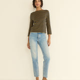 DOEN - DONNIE TEE - - NAVY BRETON STRIPE