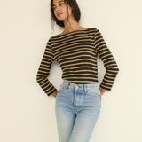 DOEN - DONNIE TEE - - NAVY BRETON STRIPE