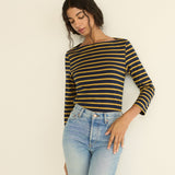 DOEN - DONNIE TEE - - NAVY BRETON STRIPE