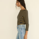 DOEN - DONNIE TEE - - NAVY BRETON STRIPE