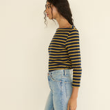 DOEN - DONNIE TEE - - NAVY BRETON STRIPE