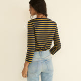 DOEN - DONNIE TEE - - NAVY BRETON STRIPE