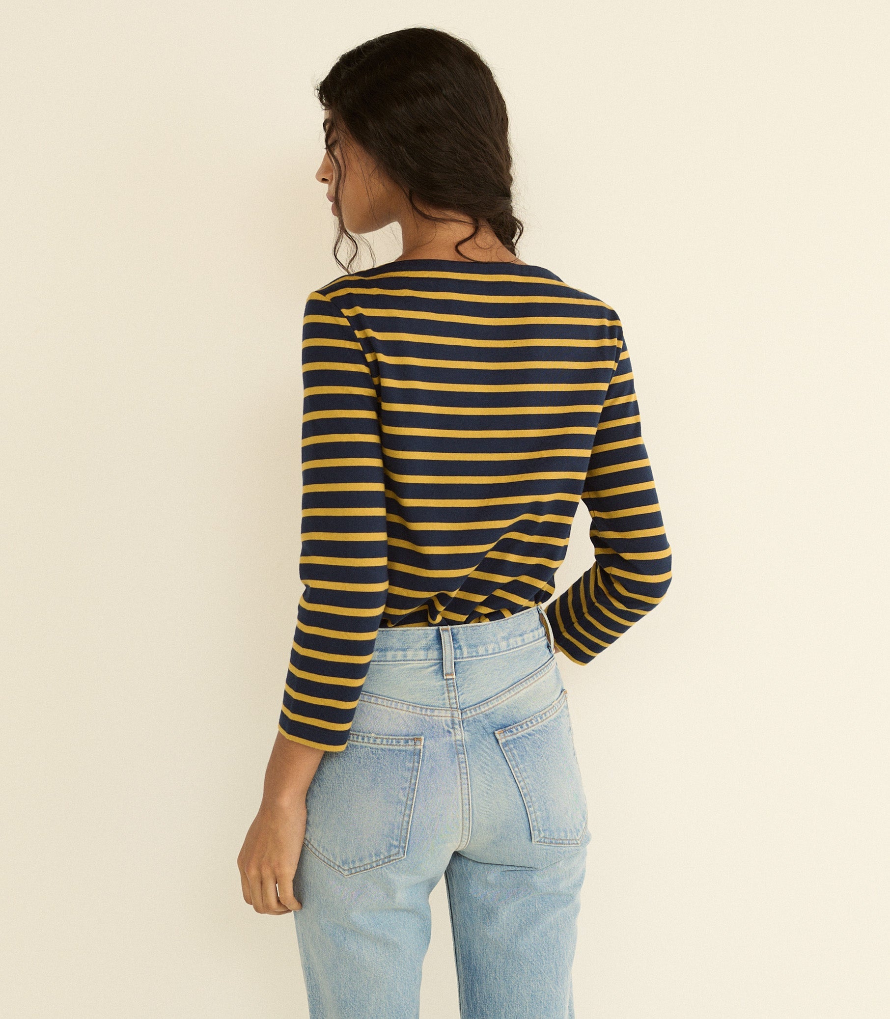 DOEN - DONNIE TEE - - NAVY BRETON STRIPE