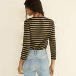 DOEN - DONNIE TEE - - NAVY BRETON STRIPE