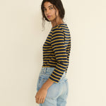 DOEN - DONNIE TEE - - NAVY BRETON STRIPE