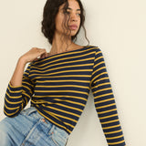DOEN - DONNIE TEE - - NAVY BRETON STRIPE