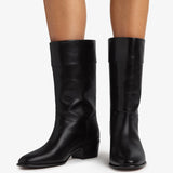 Jude - Dor Mid Calf Boot Black Leather