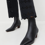 Loeffler Randall - Doria Black Leather Ankle Boot