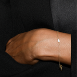 Dorsey - BAGUETTE LAB EMERALD GOLD CHAIN BRACELET