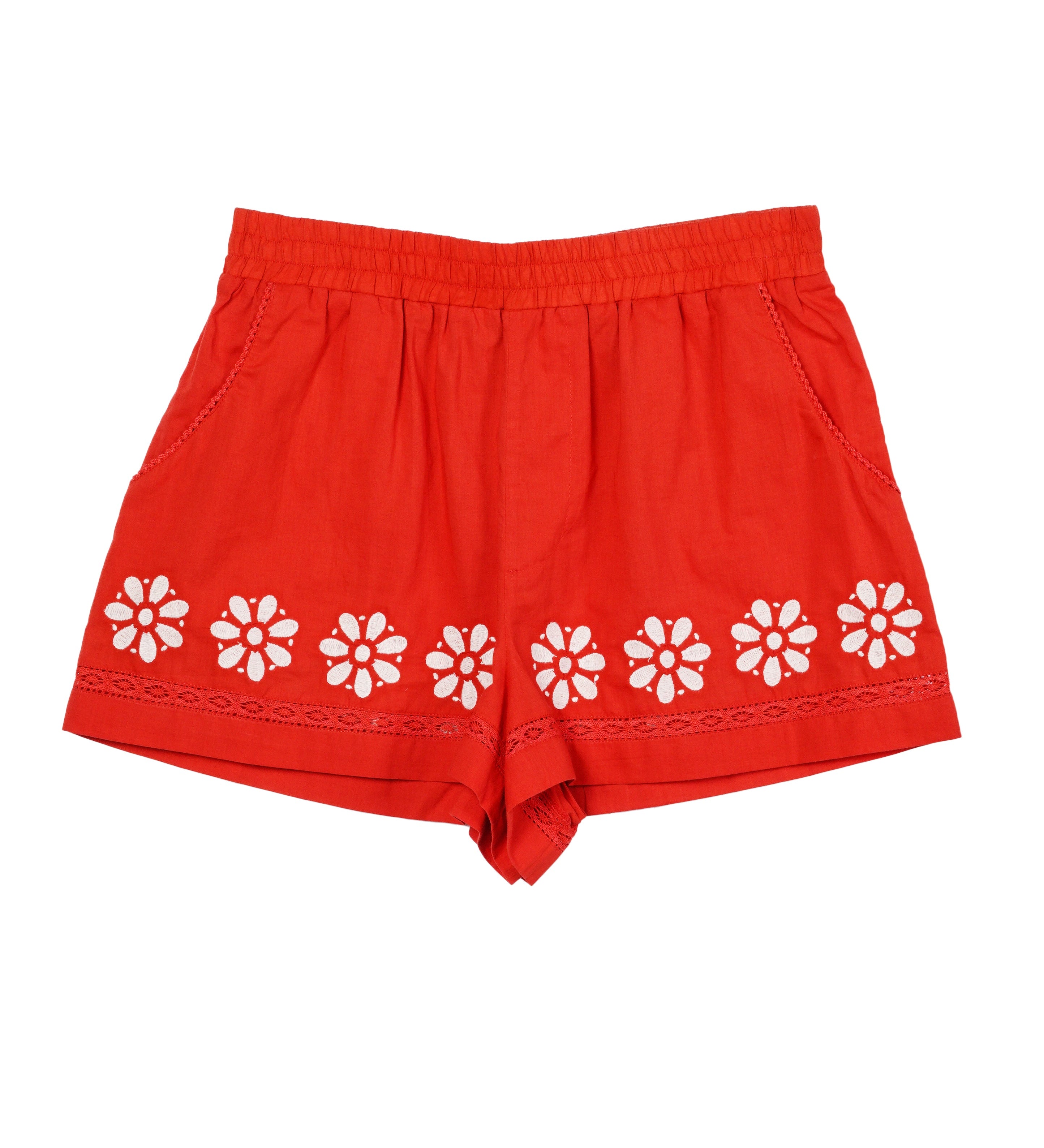 Ciao Lucia - Samaya Clay Embroidered Cotton Voile Short