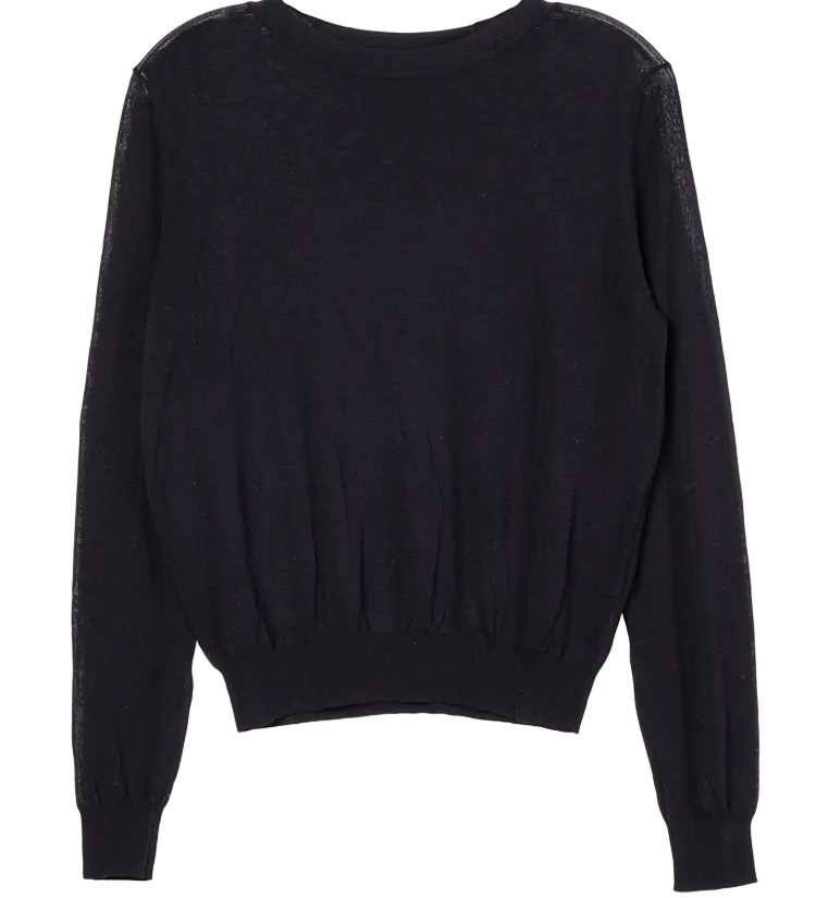 Ciao Lucia - Lacerta Black Sheer Pullover Sweater