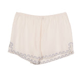Ciao Lucia - Dito Ivory Embroidered Silk Short
