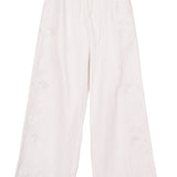 Ciao Lucia - Ermanno White Embroidered Linen Pant