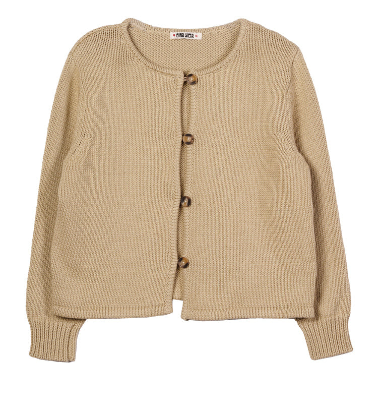 Ciao Lucia - Deo Khaki Cotton Knit Cardigan